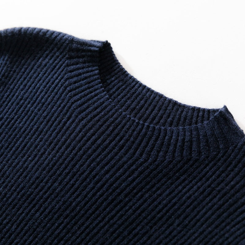 Women's Fine-Knit Pure Cashmere Striped Mock-Neck Sweater 4
