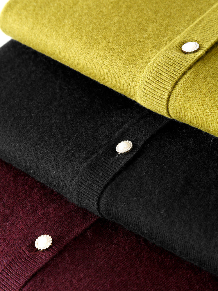 Women's Worsted Pure Cashmere V-Cardigan 5