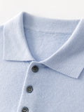 Men's Worsted Pure Cashmere Polo Collar Sweater