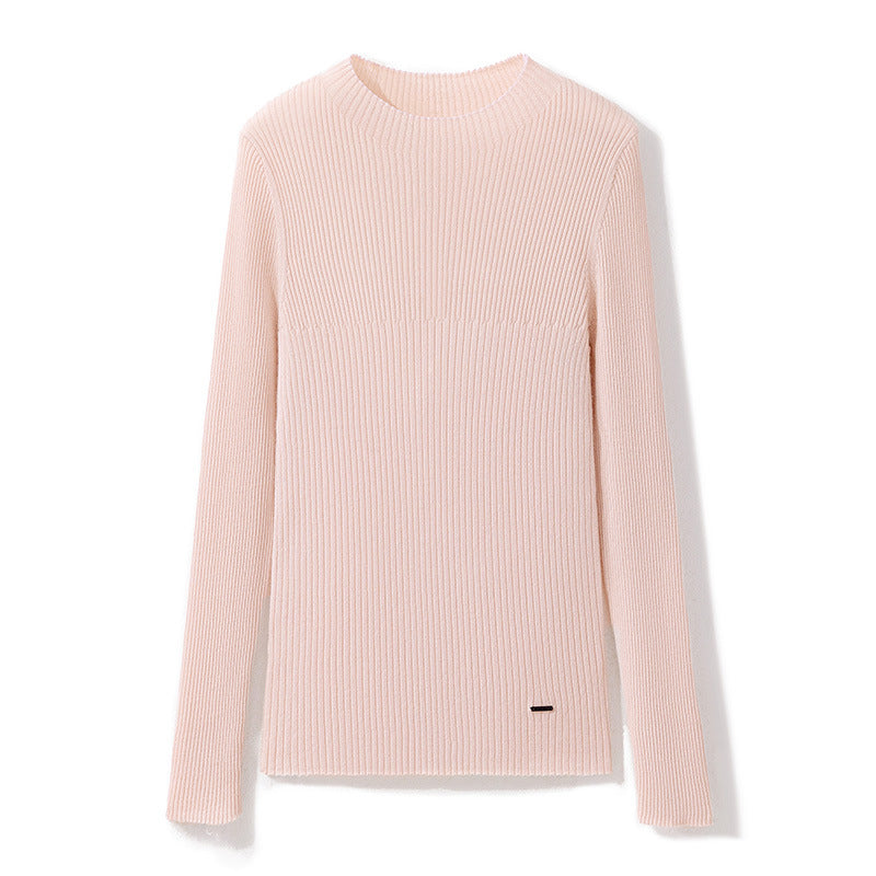 Women's Fine-Knit Pure Cashmere Striped Mock-Neck Sweater