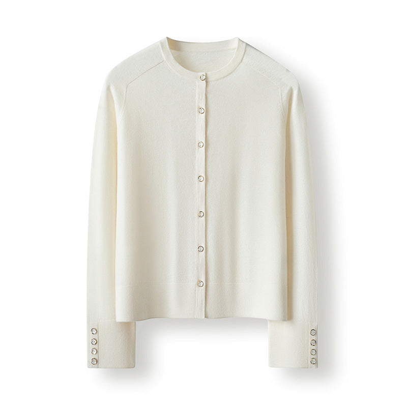 Women's 60-count Fine-spun Pure Cashmere Short Cropped Cardigan