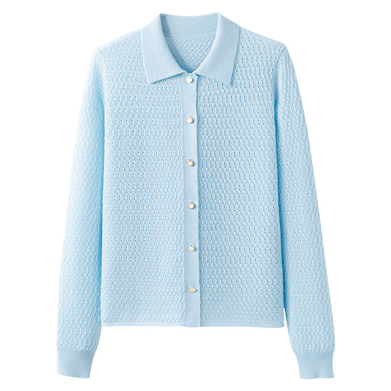 Women's 48-Count Double-Strand Cashmere Cutout Cardigan 5