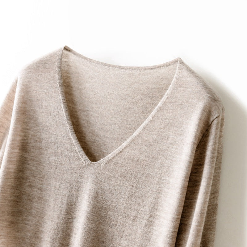 Women's 60-Count Fine-Spun Cashmere V-Neck Short-Sleeve Sweater 4