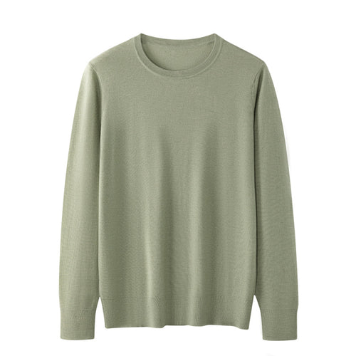 Men's Fine-spun Pure Cashmere Crew Neck Commuter Base Sweater