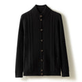 Autumn Winter Men's Pure Cashmere High Neck Thick Warm Cardigan