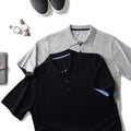 Spring Men's Fine-spun Pure Cashmere Short Sleeve Polo Knit