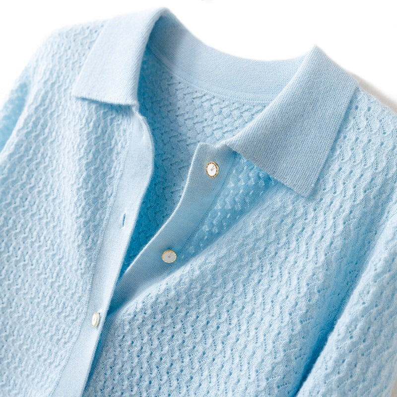 Women's 48-Count Double-Strand Cashmere Cutout Cardigan 2