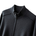 Men's Autumn Winter Fine-spun Pure Cashmere Thick Zip Cardigan