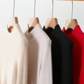 Women's Fine-spun Pure Cashmere Semi-high Neck Classic Fitted Base Sweater