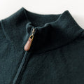 Men's Fine-spun Pure Cashmere Semi-high Neck Zip Knit Cardigan