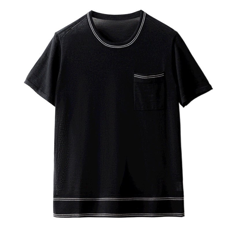 Men's 80-Count Fine-Spun Cashmere Short-Sleeve Crew Neck Sweater 5