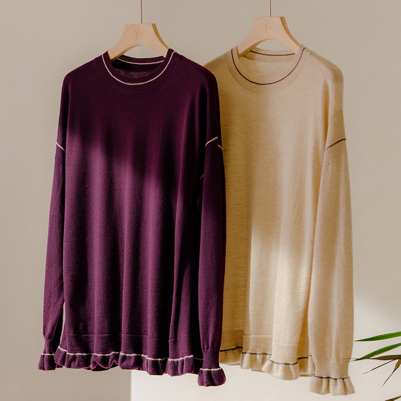 Women's 48-Count Worsted Cashmere Loose Pullover 4