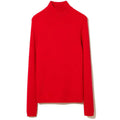Women's Fine-spun 48-count Pure Cashmere Semi-high Neck Fitted Sweater - Red