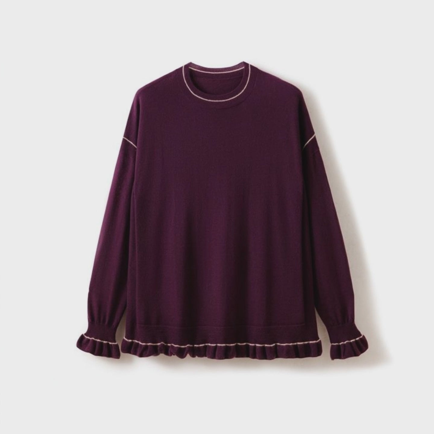 Women's 48-Count Worsted Cashmere Loose Pullover floating 360 video