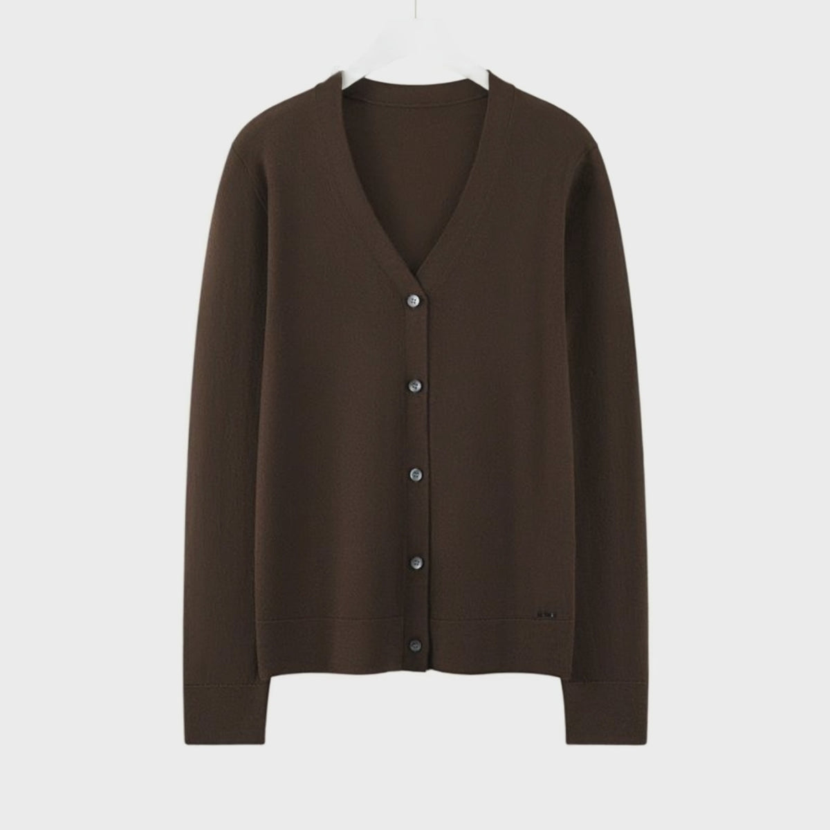 Women's Fine-spun Pure Cashmere Layered V-neck Cardigan And Semi-high Neck Set floating 360 video