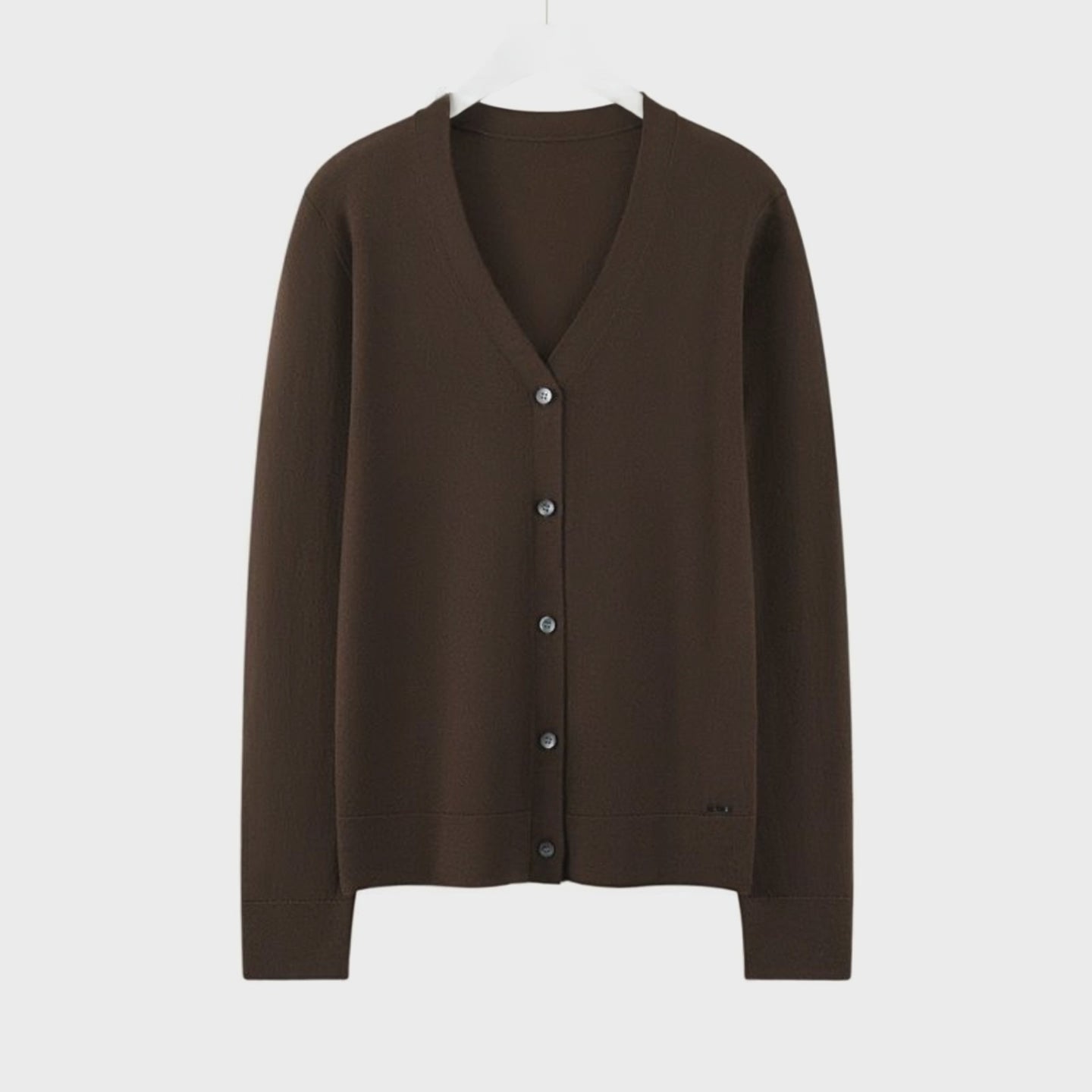 Women's Fine-spun Pure Cashmere Layered V-neck Cardigan And Semi-high Neck Set floating 360 video