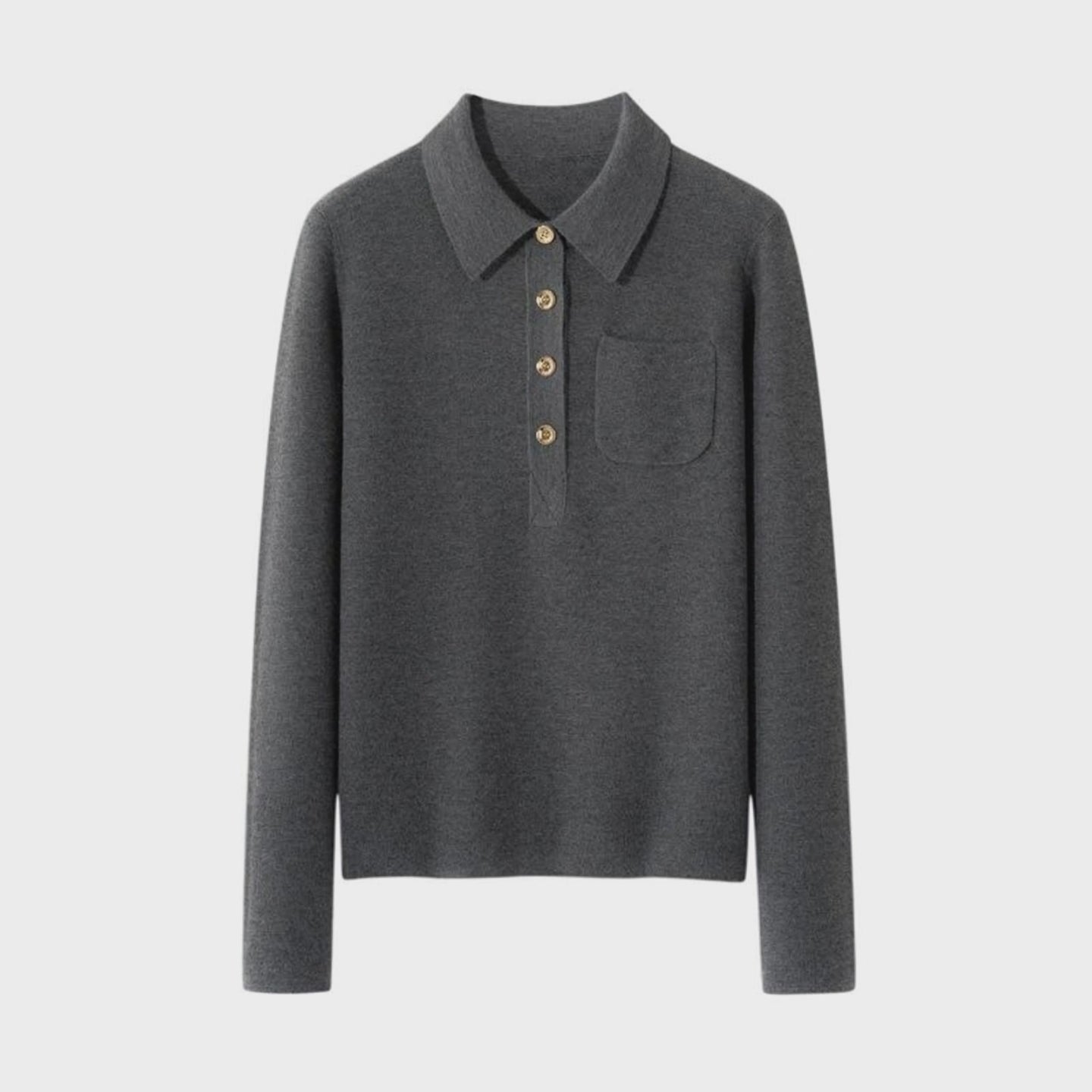 Women's 60-count Fine-spun Pure Cashmere Polo Collar Thick Fitted Sweater floating 360 video